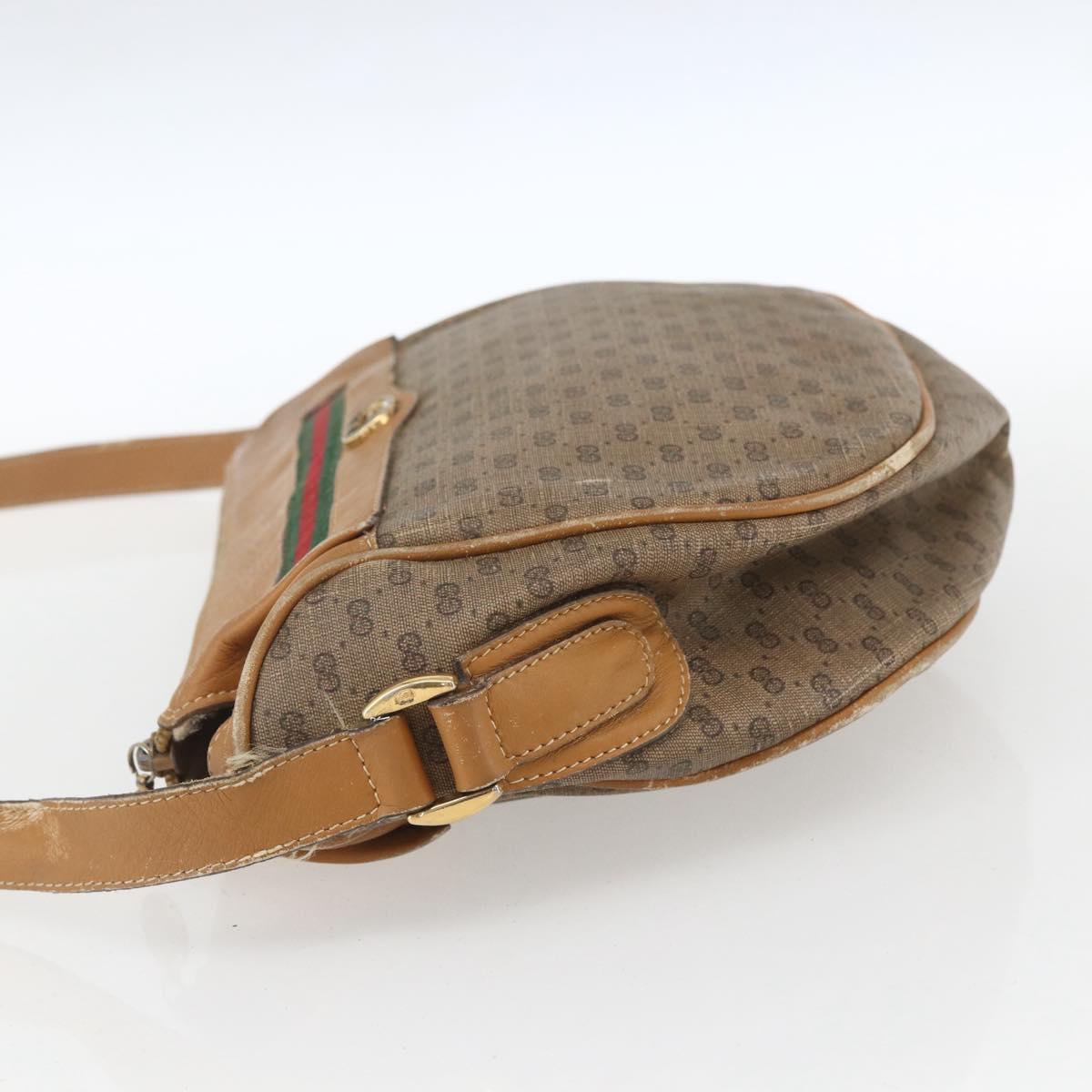 GUCCI Micro GG Supreme Web Sherry Line Bag PVC Beige 001 58 0918 Auth 148581
