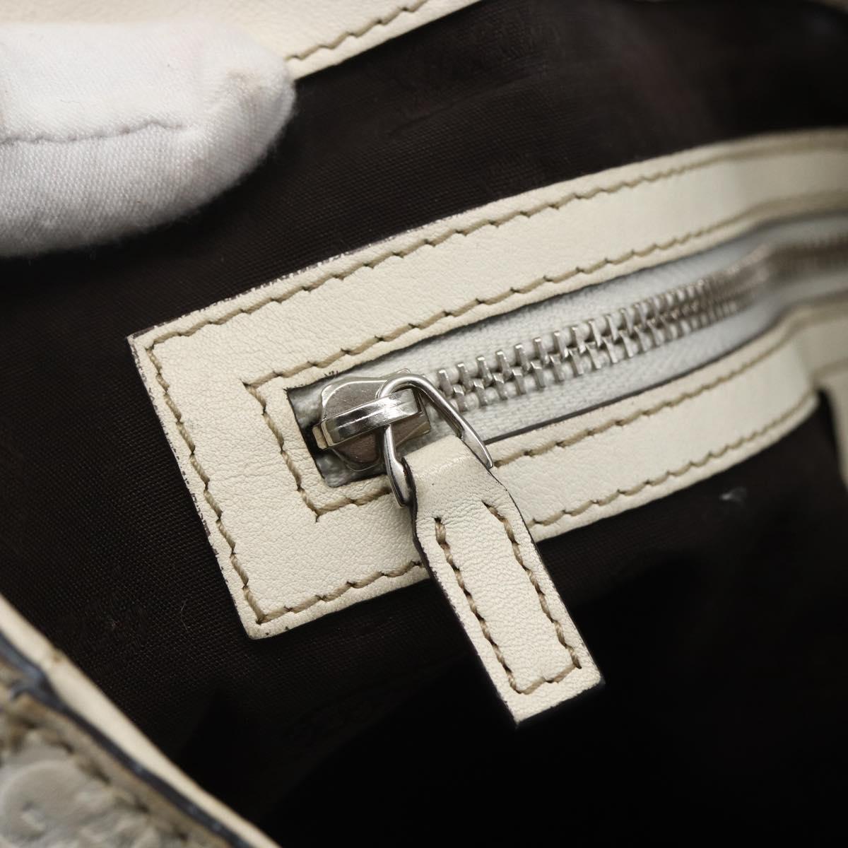 GUCCI GG Canvas Guccissima Tote Bag Leather White Silver 229852 Auth 148583
