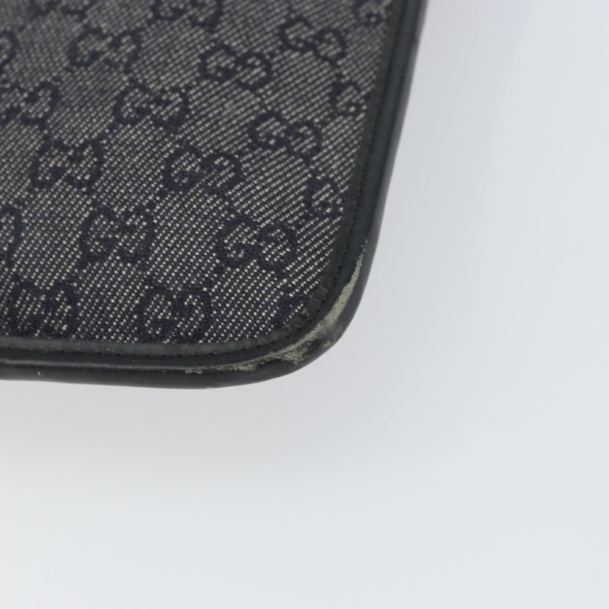 GUCCI GG Canvas Shoulder Bag Black Silver 27639 Auth 148585