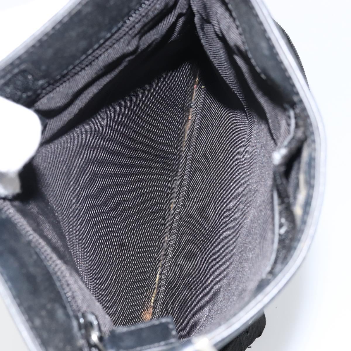 GUCCI GG Canvas Shoulder Bag Black Silver 27639 Auth 148585
