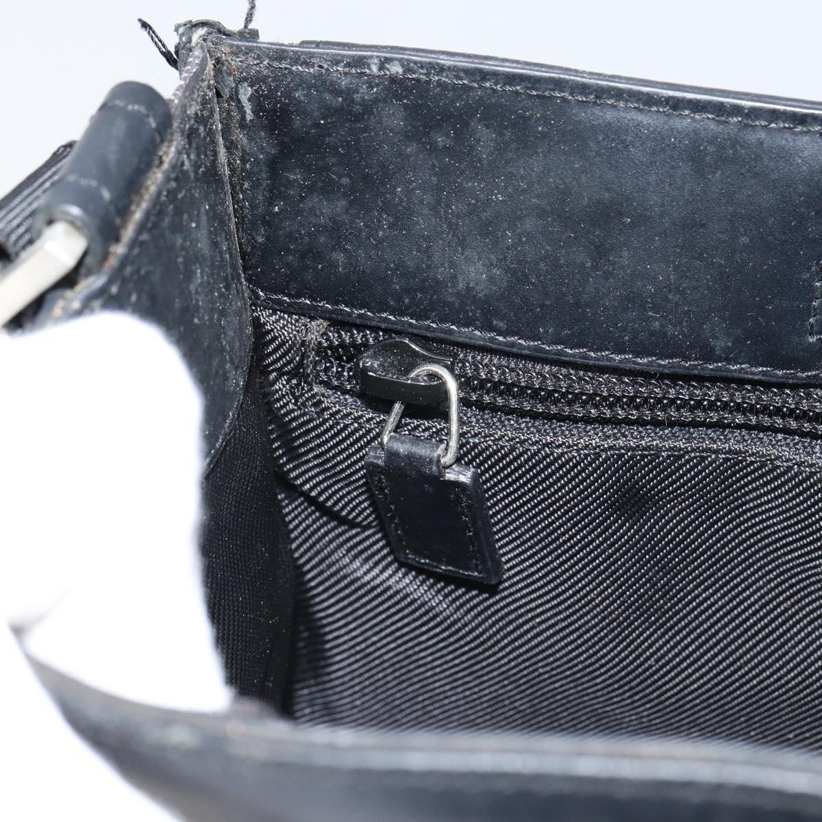 GUCCI GG Canvas Shoulder Bag Black Silver 27639 Auth 148585
