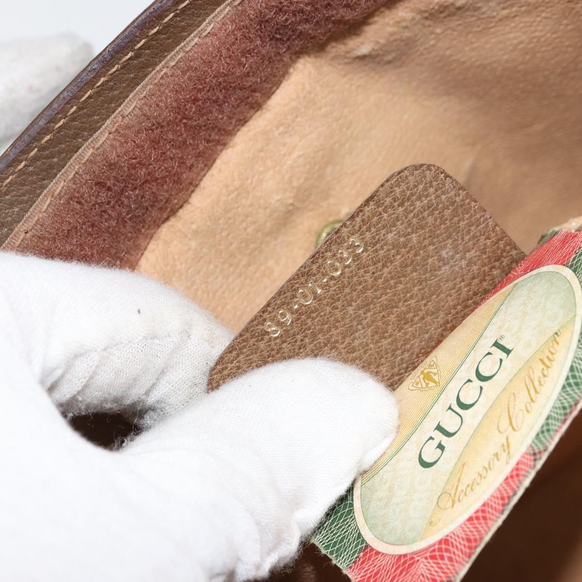 GUCCI GG Supreme Web Sherry Line Clutch Bag PVC Beige 89 01 033 Auth 148586