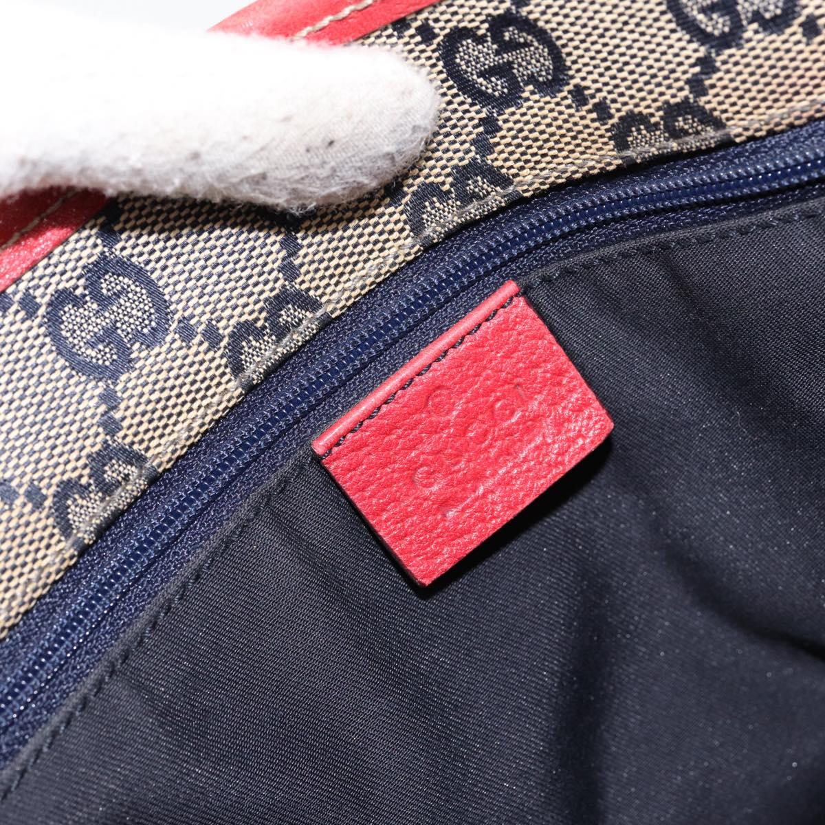 GUCCI Tote Bag Leather Red Gold 130736 Auth 148617