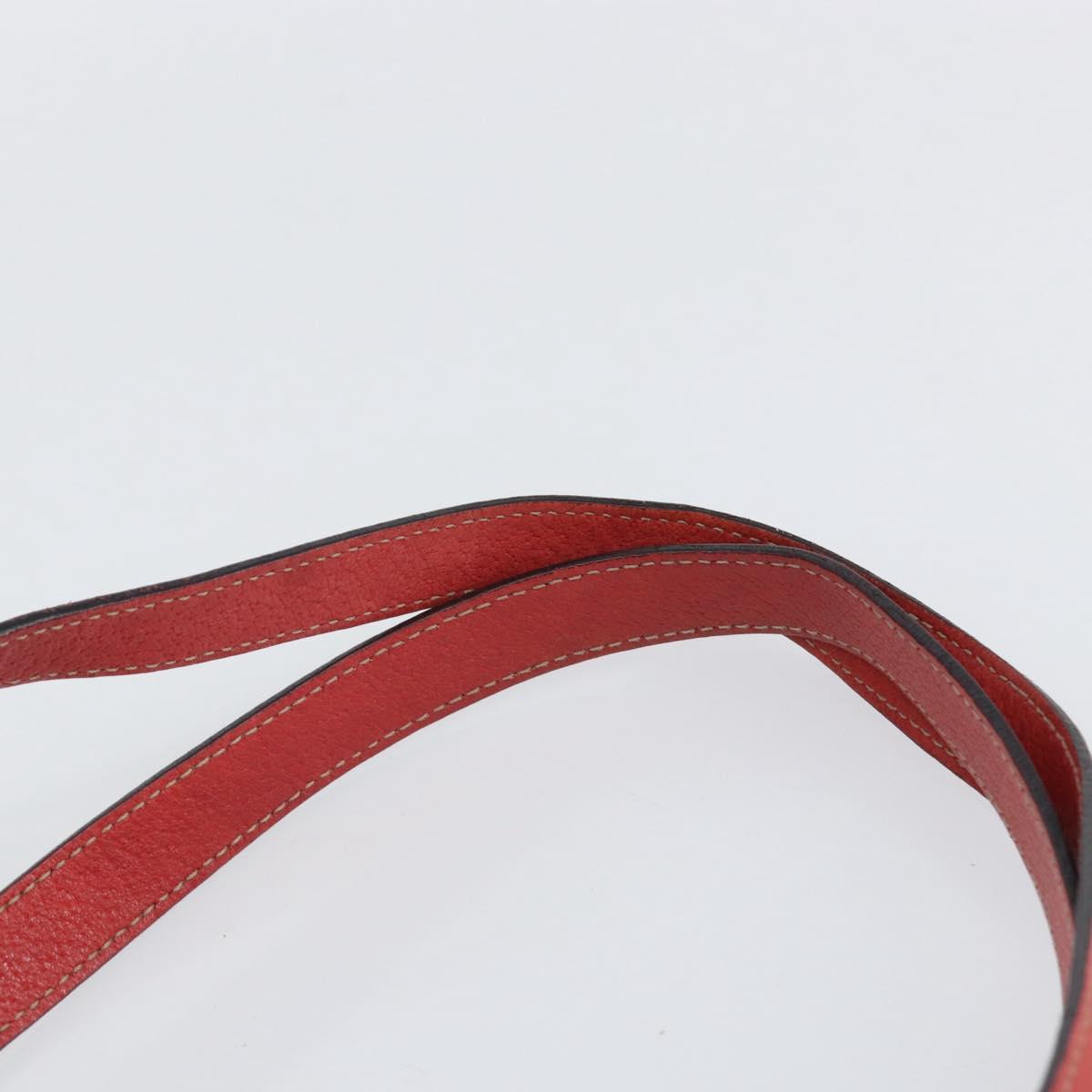 GUCCI Tote Bag Leather Red Gold 130736 Auth 148617