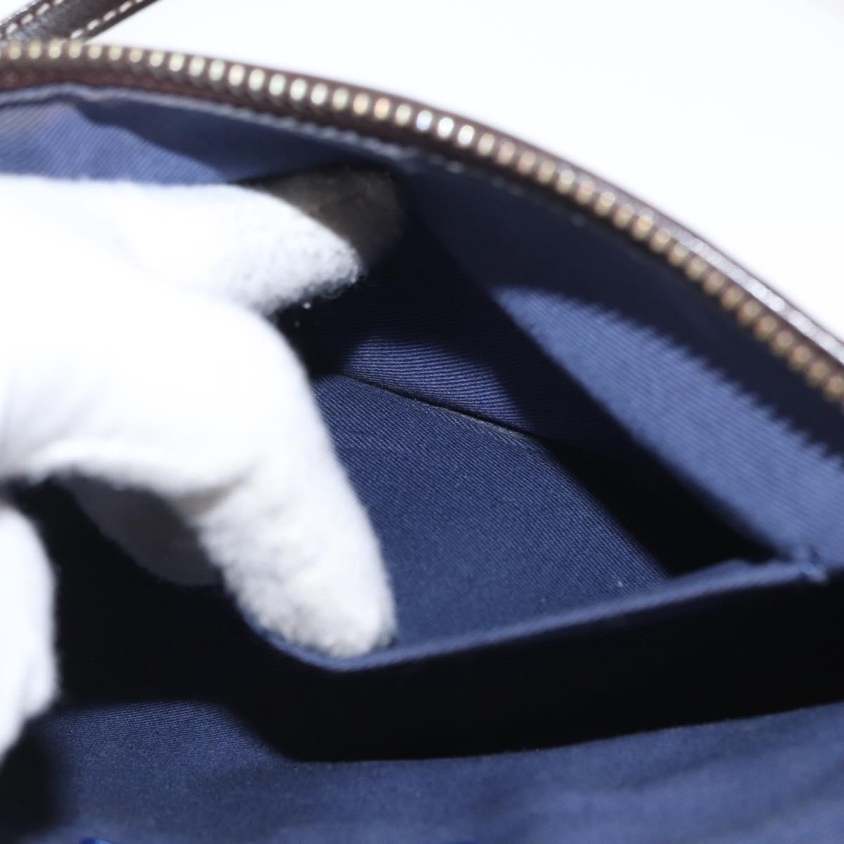 BURBERRY Nova Check Blue Label Pouch Canvas Light Blue Auth 148618