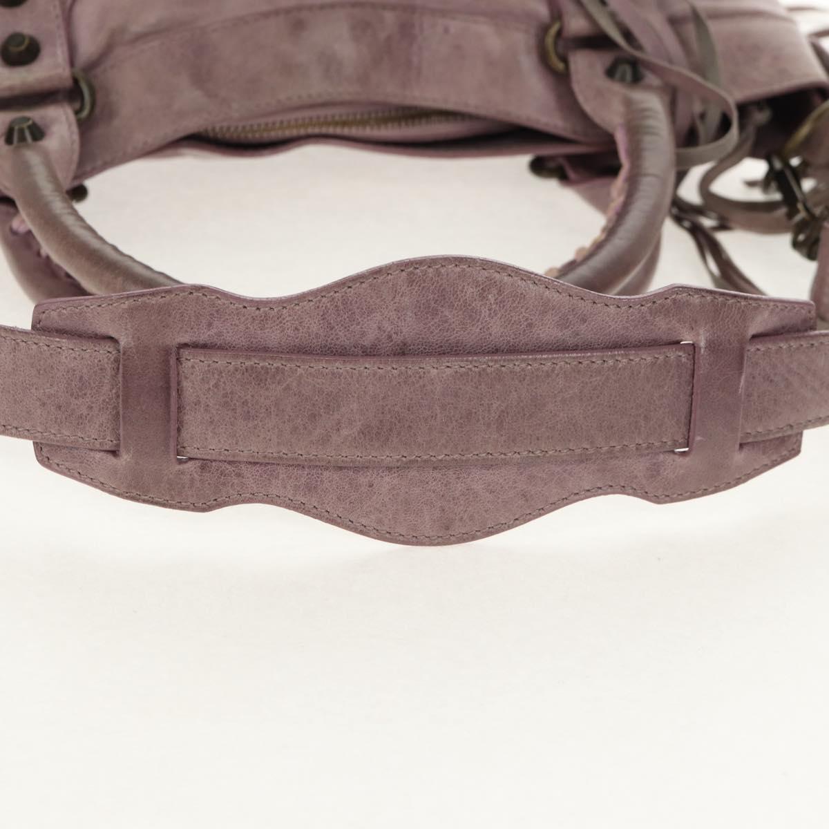 BALENCIAGA The City Hand Bag Leather 2way Purple 103208 Auth 148620V