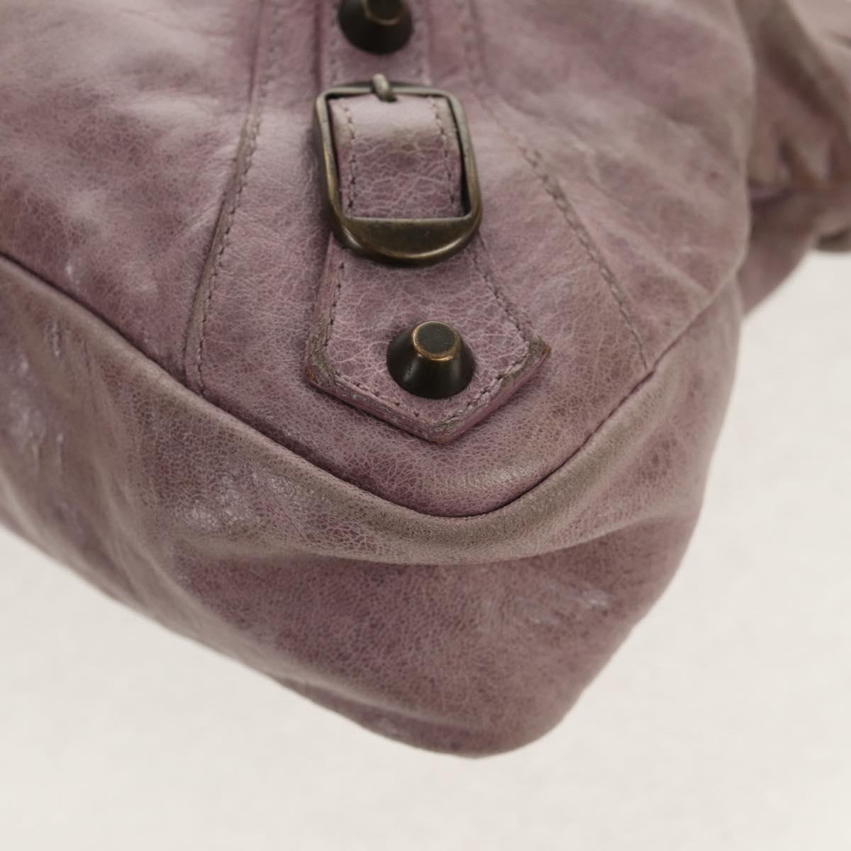 BALENCIAGA The City Hand Bag Leather 2way Purple 103208 Auth 148620V