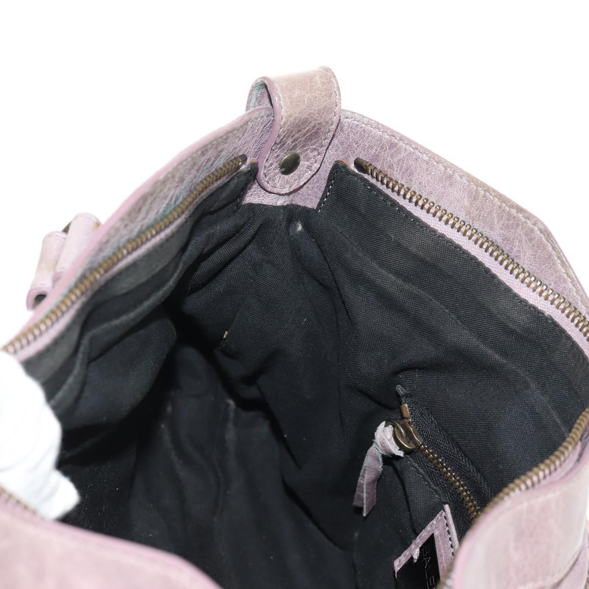 BALENCIAGA The City Hand Bag Leather 2way Purple 103208 Auth 148620V