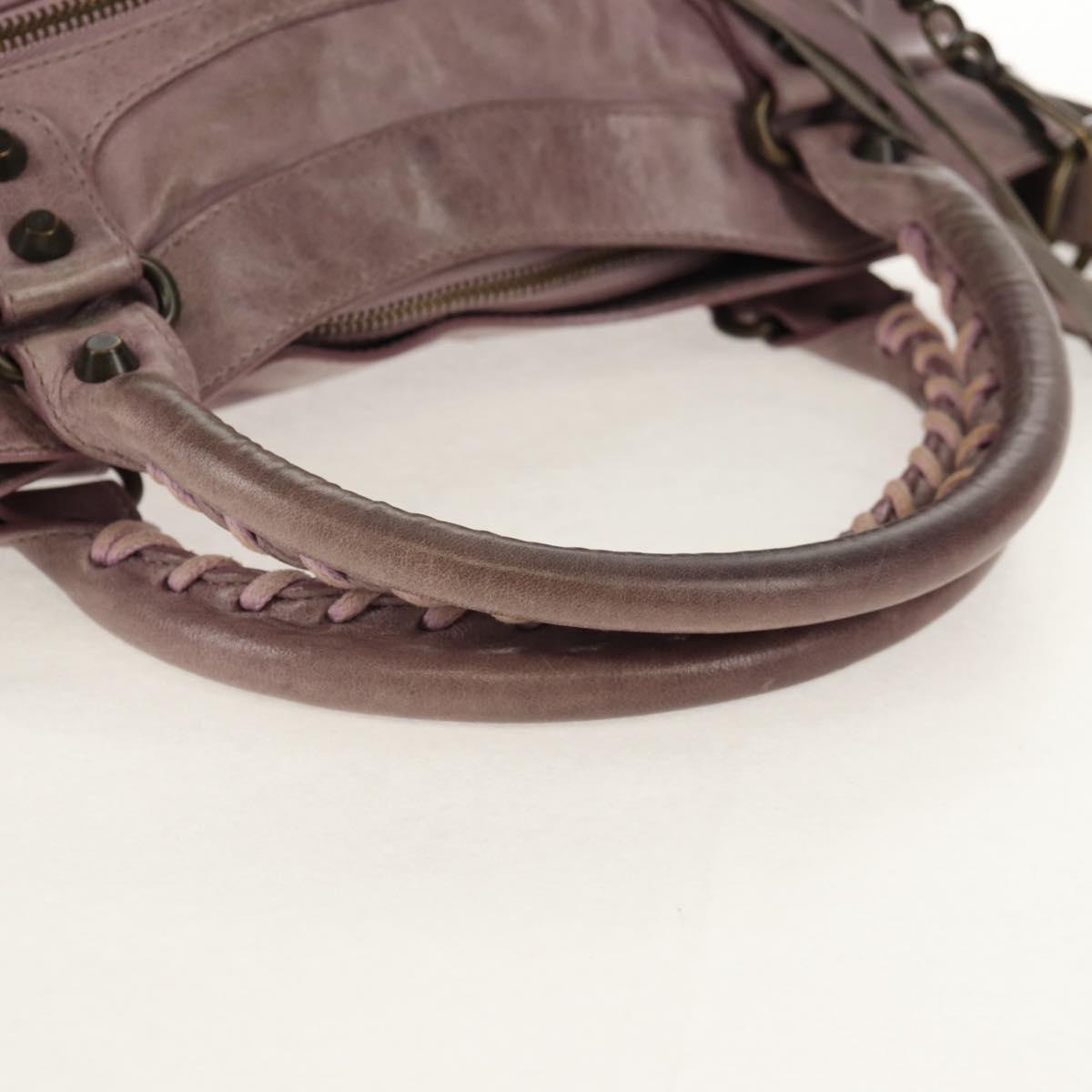 BALENCIAGA The City Hand Bag Leather 2way Purple 103208 Auth 148620V