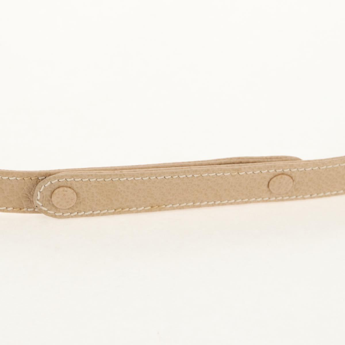 GUCCI Bamboo Hand Bag Leather 2way Beige Gold Auth 148621V