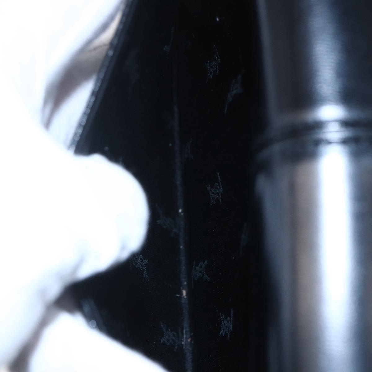 SAINT LAURENT Hand Bag Leather Black Gold Auth 148624V