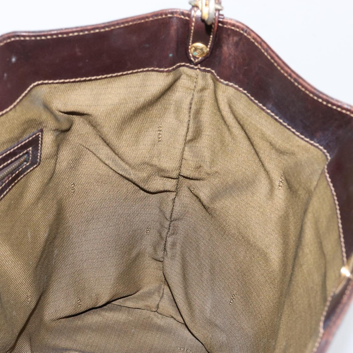 FENDI Zucca Canvas Hand Bag Black Brown Auth 148627