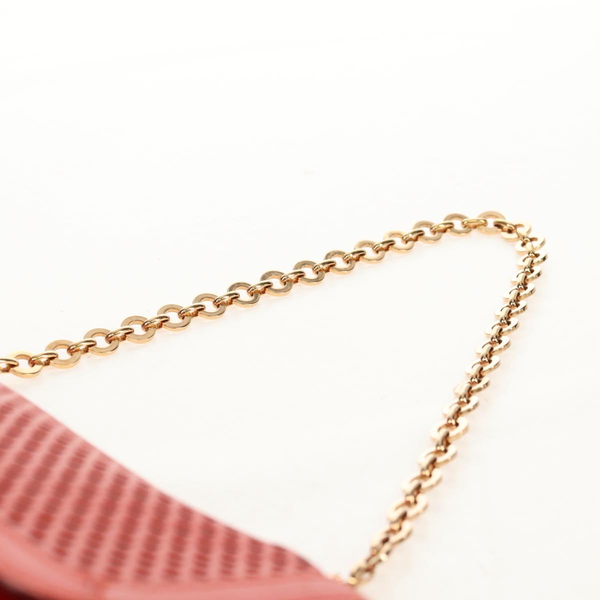 Salvatore Ferragamo Chain Shoulder Bag Leather Red Gold Auth 148629V