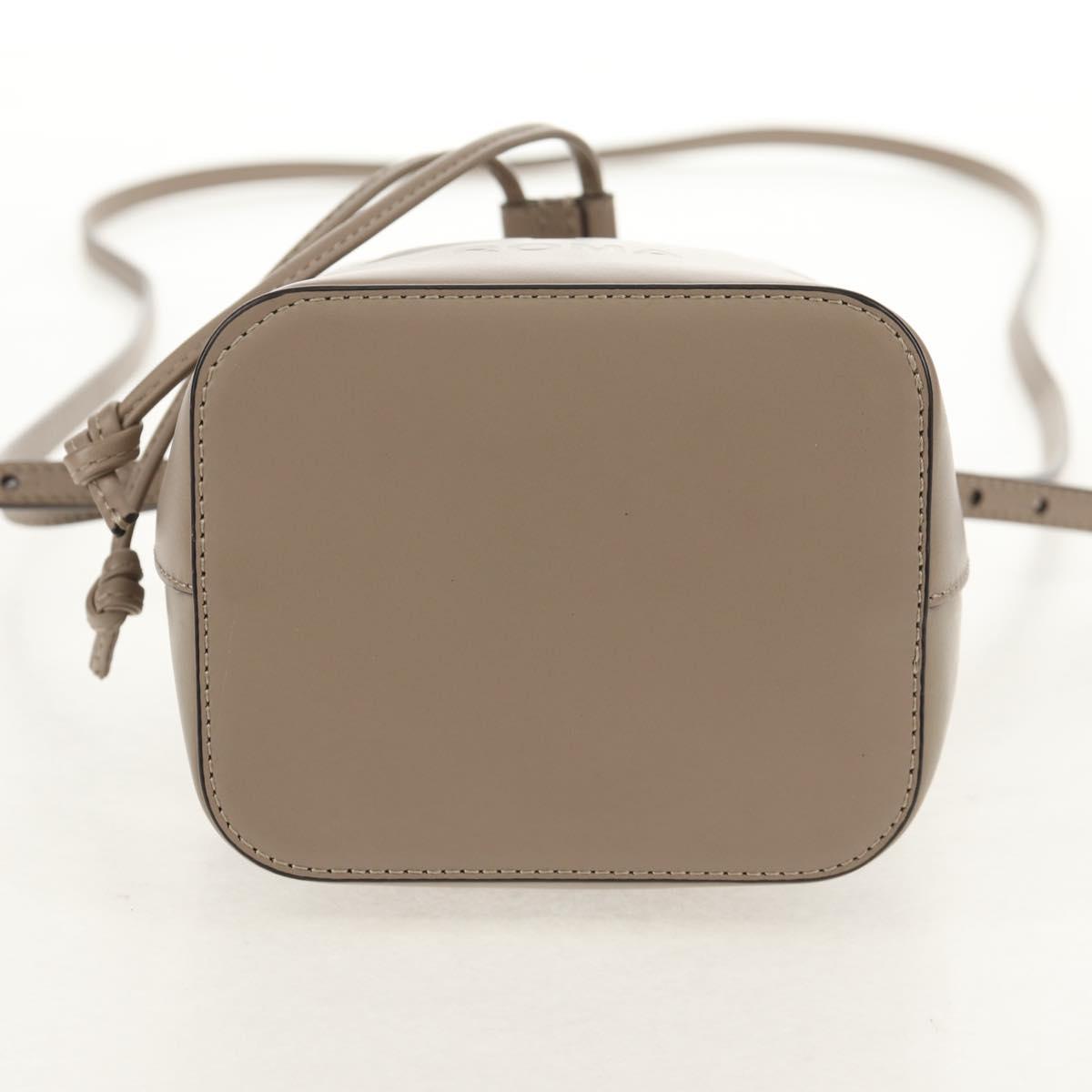 FENDI Shoulder Bag Leather Gray Gold Auth 148635AM