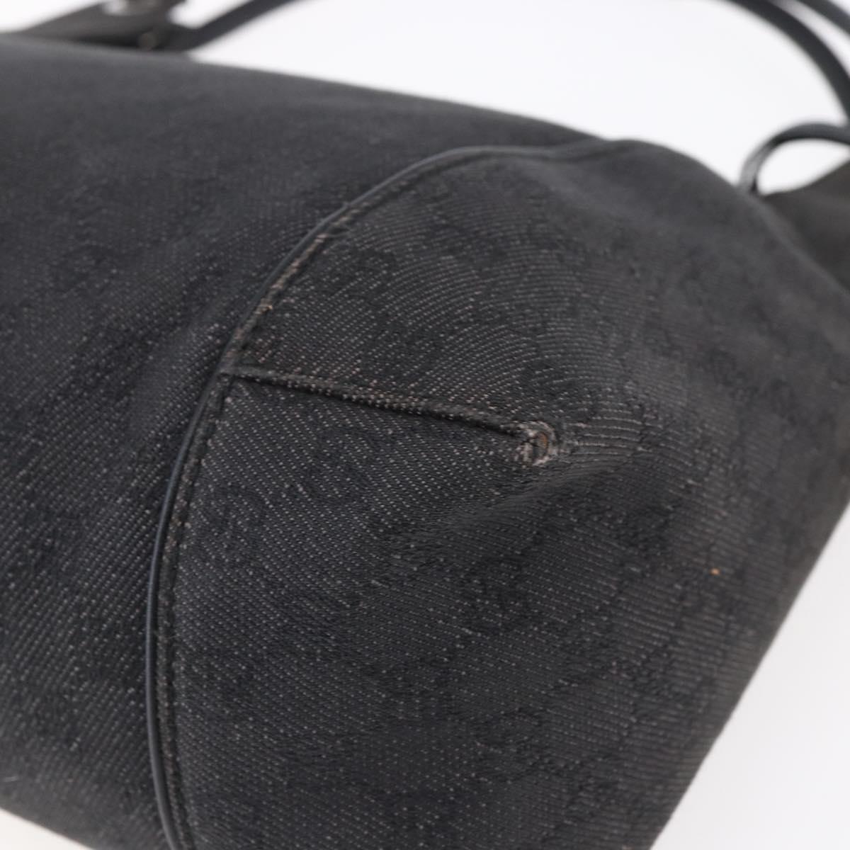 GUCCI GG Canvas Shoulder Bag Black Silver 152281 Auth 148637