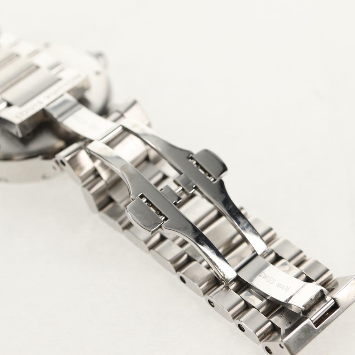 LOUIS VUITTON Tambour Date Watches Stainless Steel Silver Q1111 LV Auth 148644M