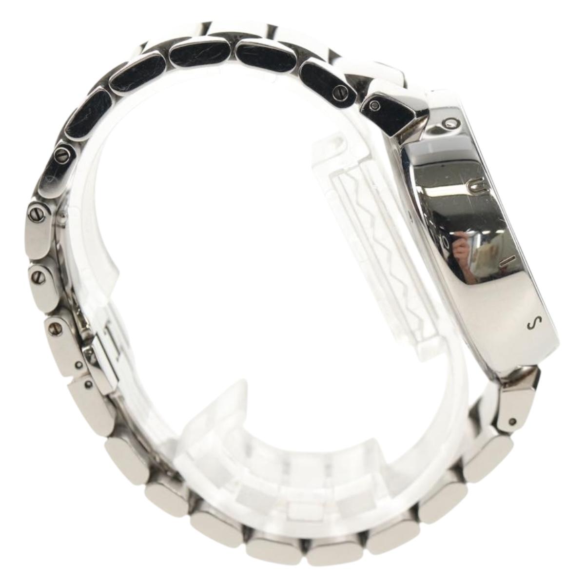 LOUIS VUITTON Tambour Date Watches Stainless Steel Silver Q1111 LV Auth 148644M