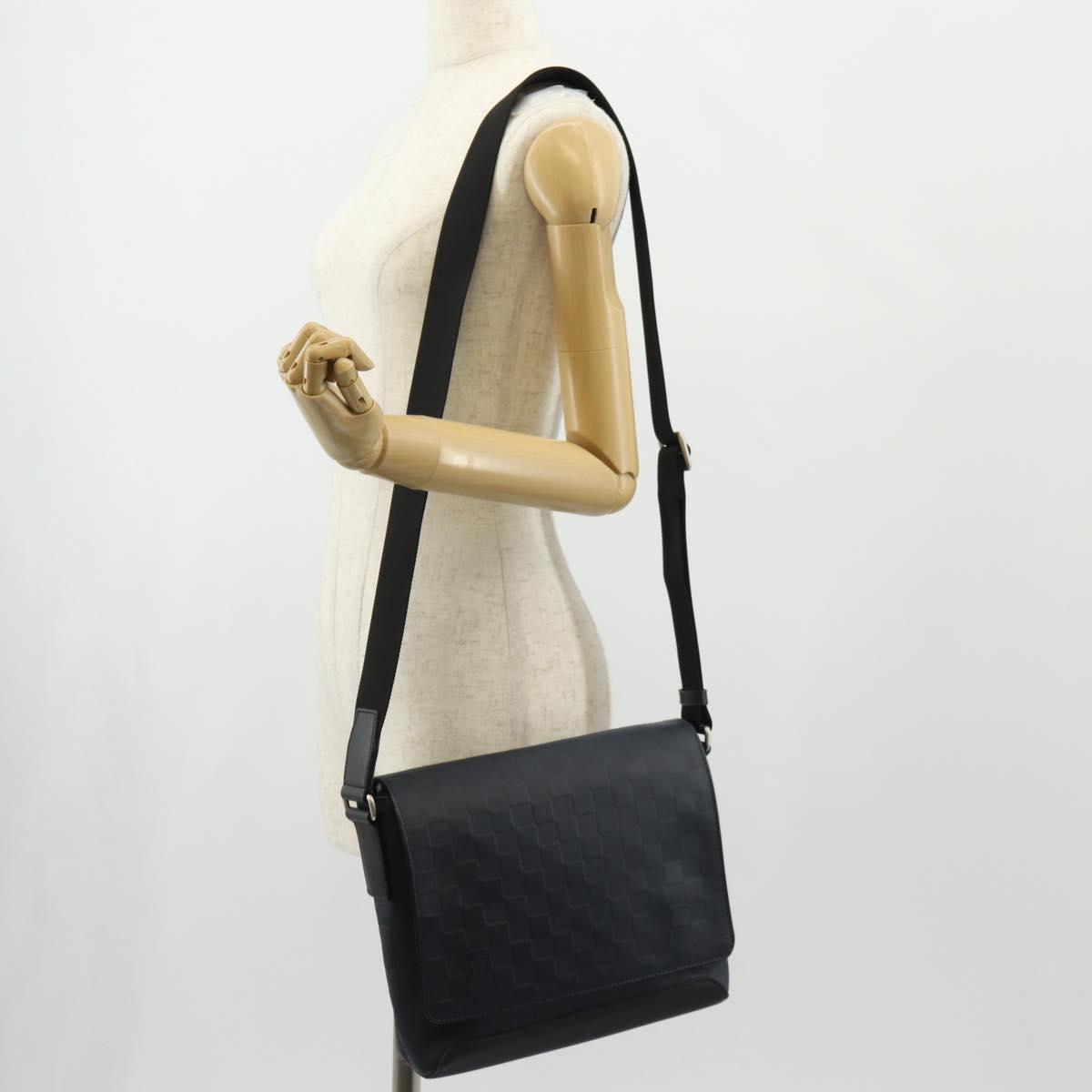 LOUIS VUITTON Damier Infini District PM Shoulder Bag Onyx N41033 Auth 148646AV