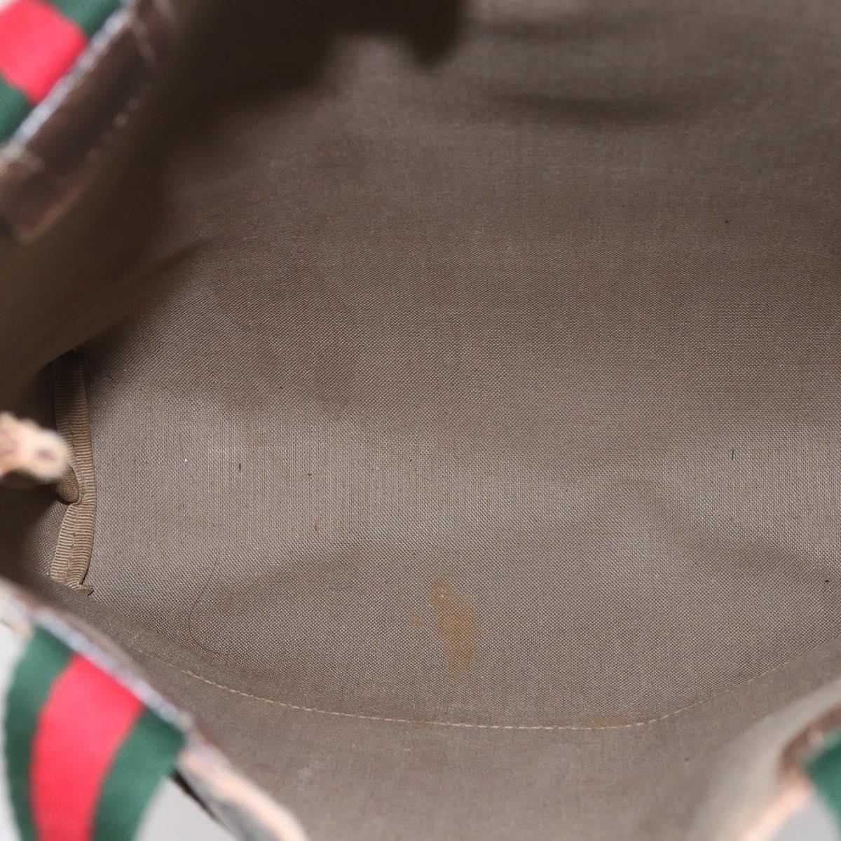 GUCCI GG Supreme Web Sherry Line Tote Bag PVC Beige 39 002 4487 Auth 148647