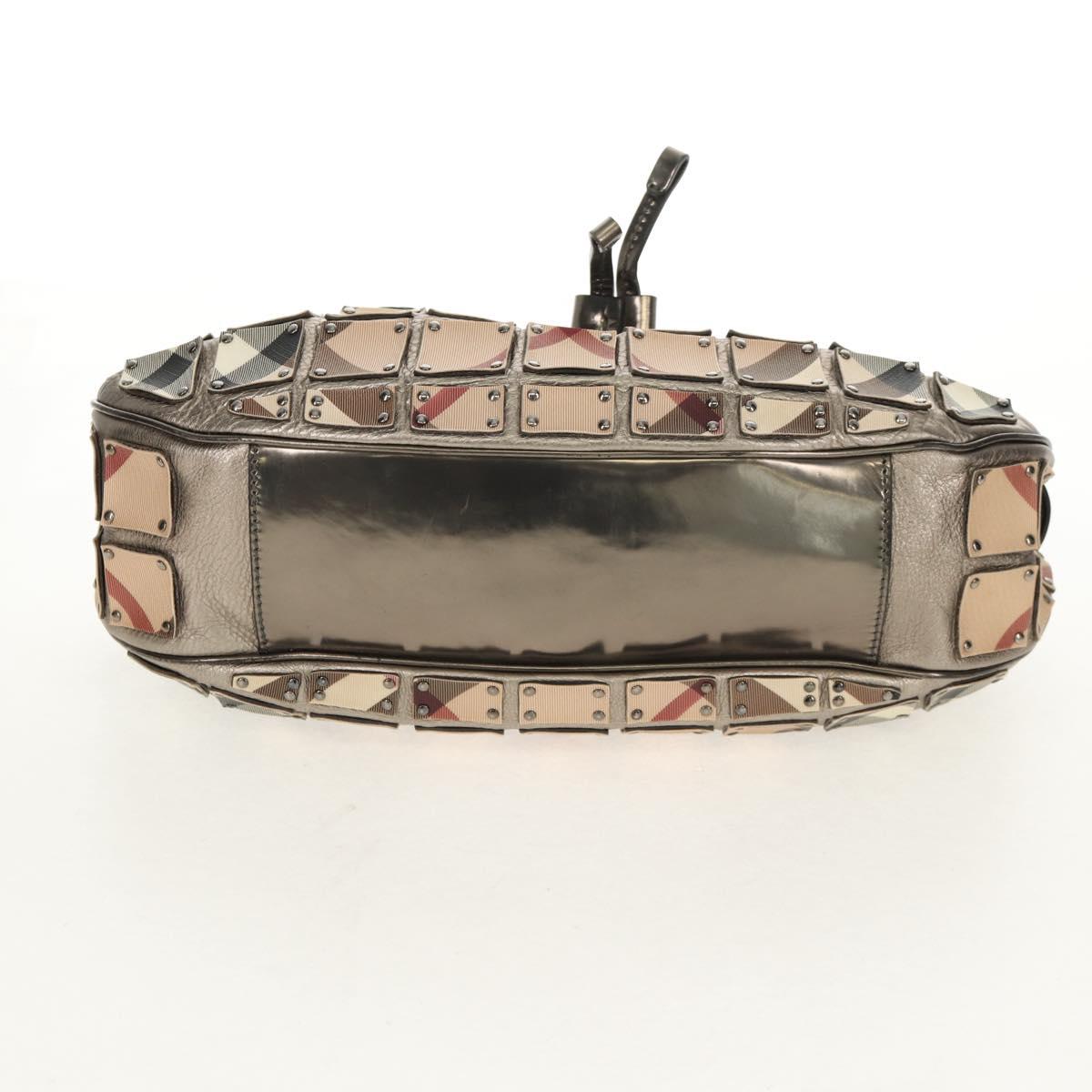 BURBERRY Nova Check Shoulder Bag PVC Beige Auth 148649V