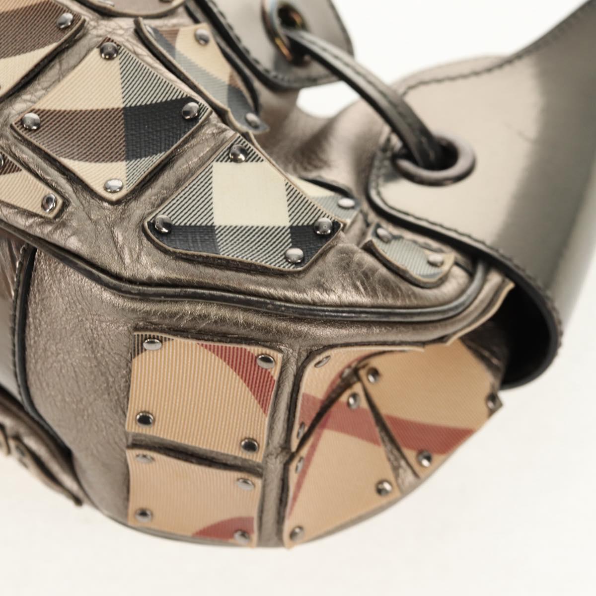 BURBERRY Nova Check Shoulder Bag PVC Beige Auth 148649V