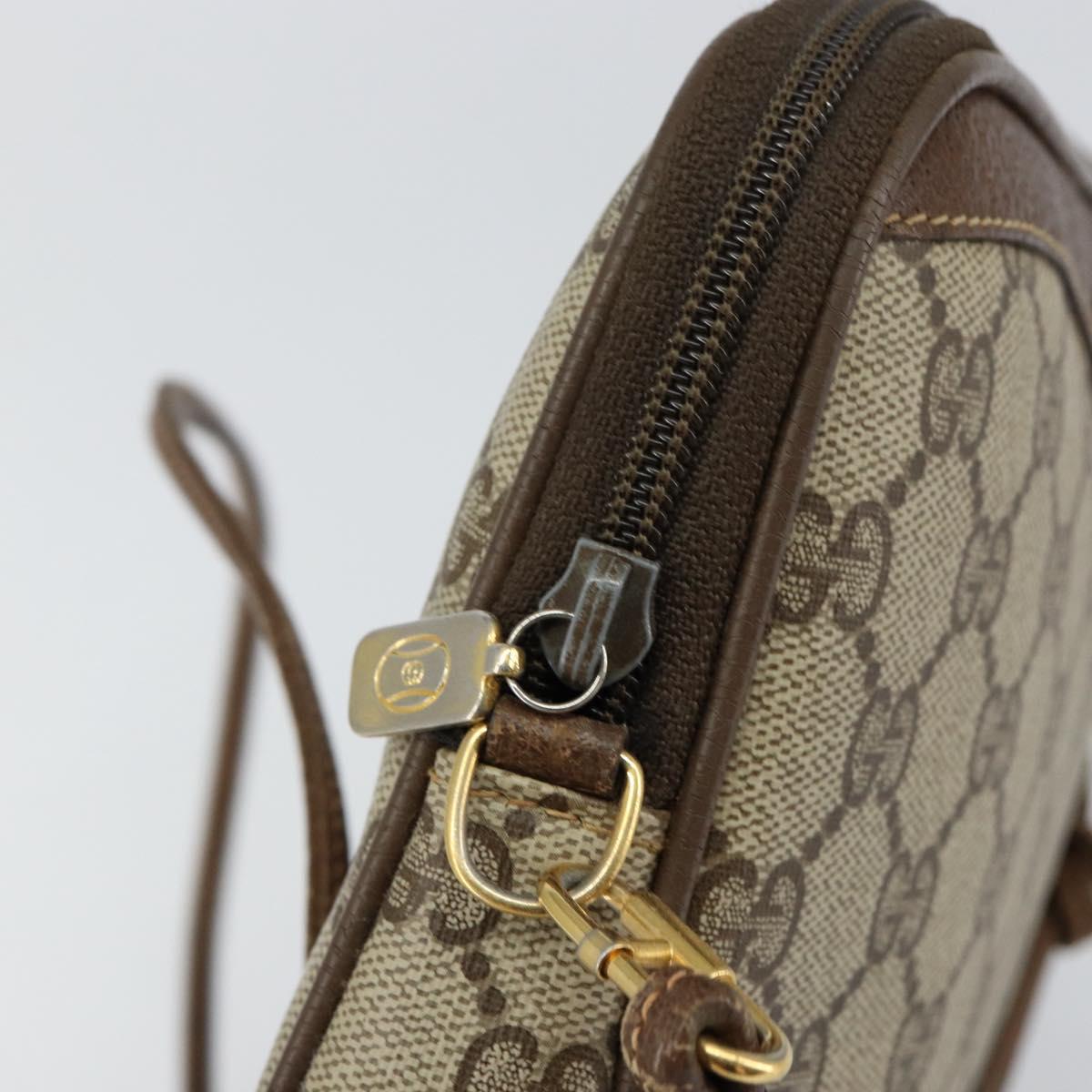 GUCCI GG Supreme Shoulder Bag PVC Beige Gold 97 02 068 Auth 148651