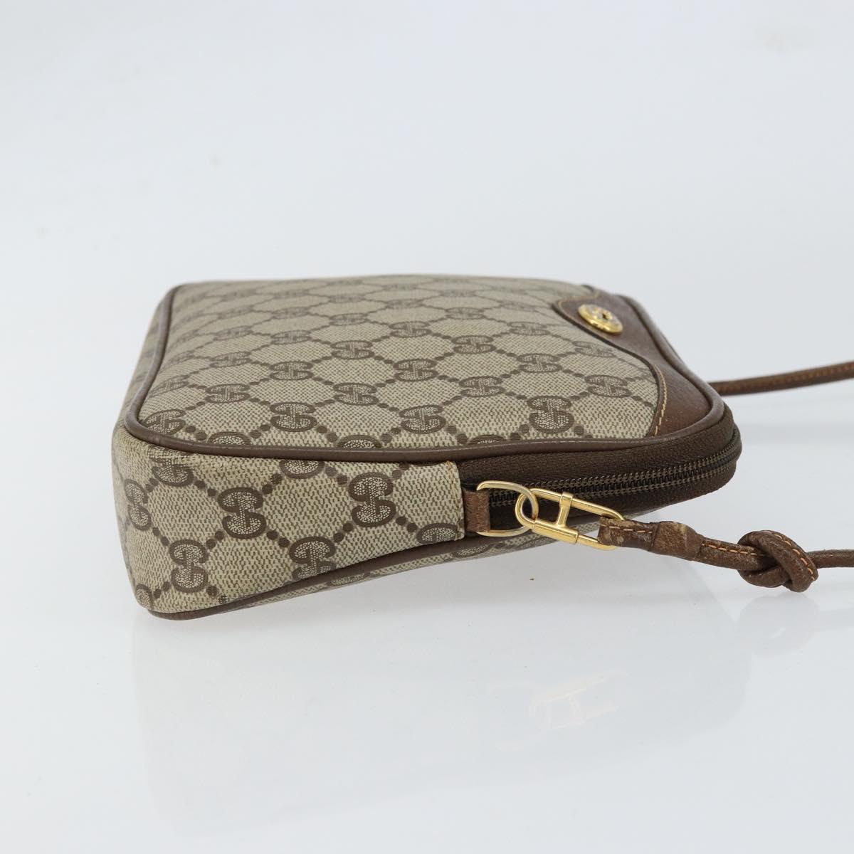 GUCCI GG Supreme Shoulder Bag PVC Beige Gold 97 02 068 Auth 148651