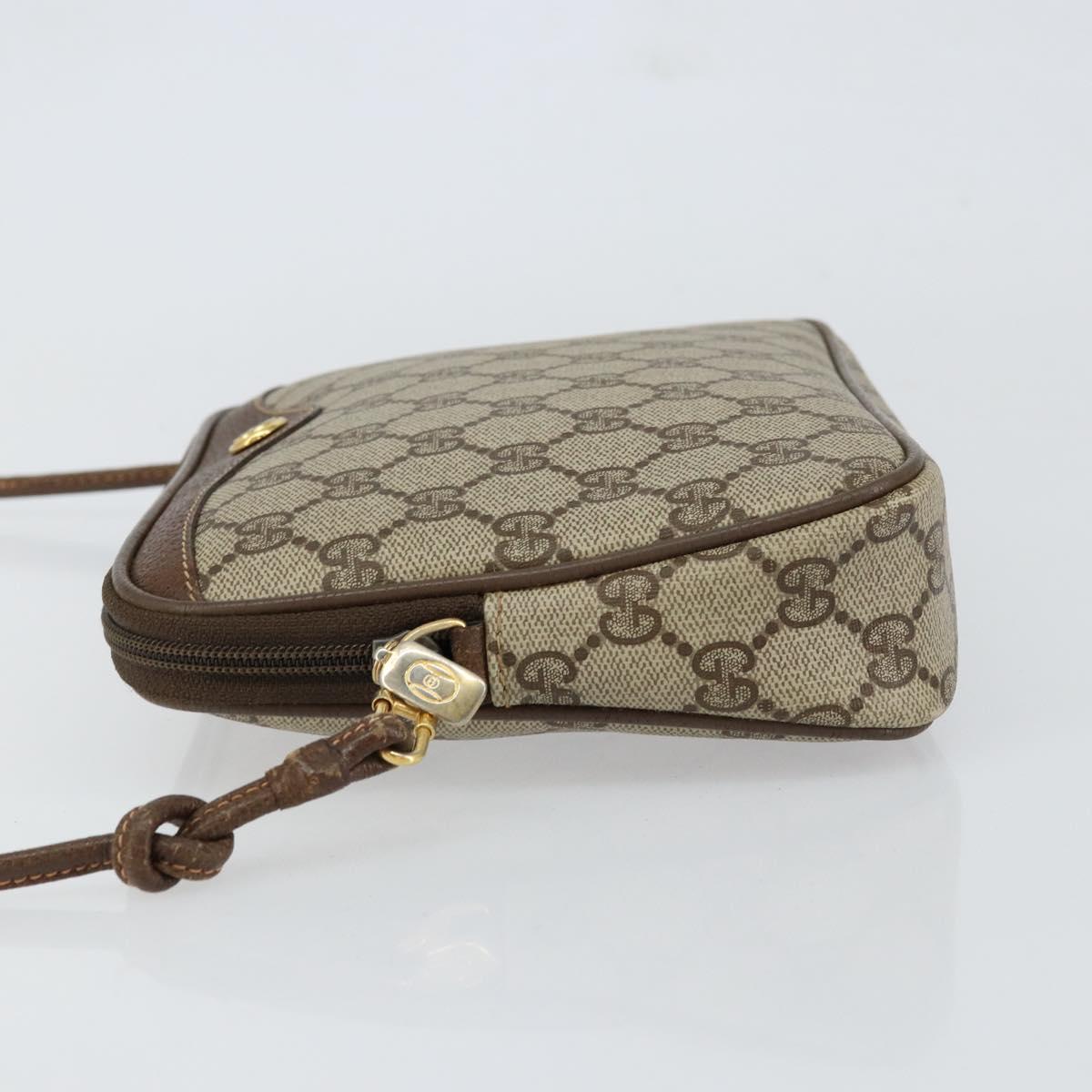 GUCCI GG Supreme Shoulder Bag PVC Beige Gold 97 02 068 Auth 148651