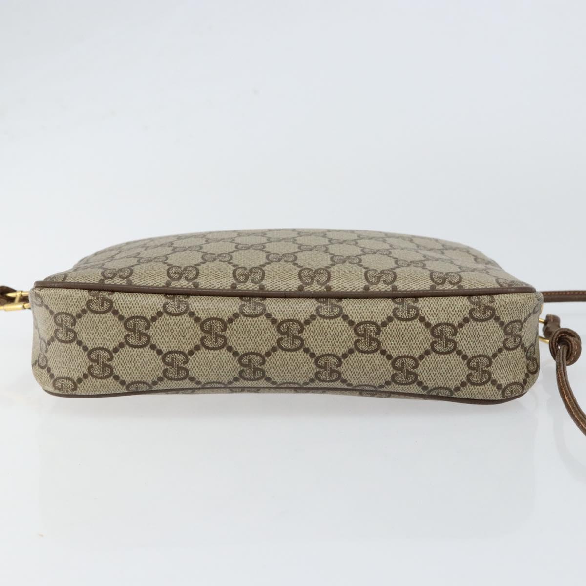 GUCCI GG Supreme Shoulder Bag PVC Beige Gold 97 02 068 Auth 148651