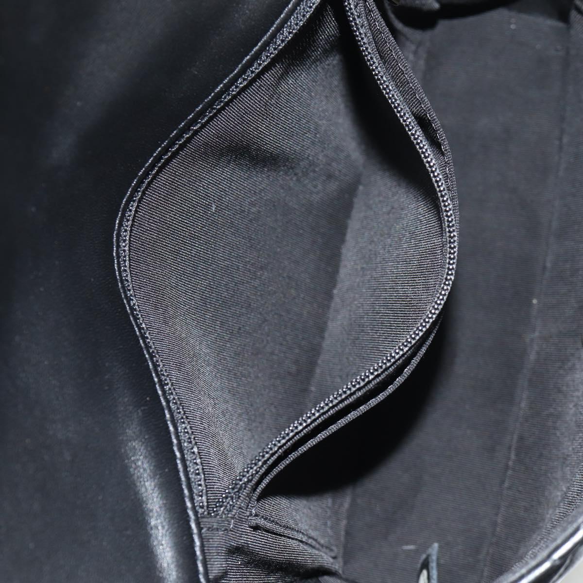 CHANEL Shoulder Bag Lamb Skin Black Gold CC Auth 148655SM