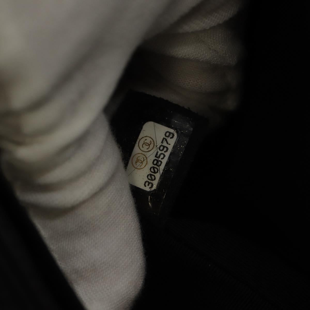 CHANEL Shoulder Bag Lamb Skin Black Gold CC Auth 148655SM