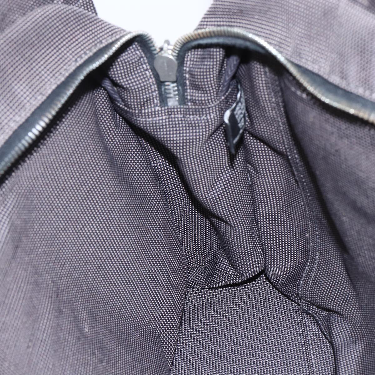 HERMES Her Line Hand Bag MM Canvas Gray Auth 148658