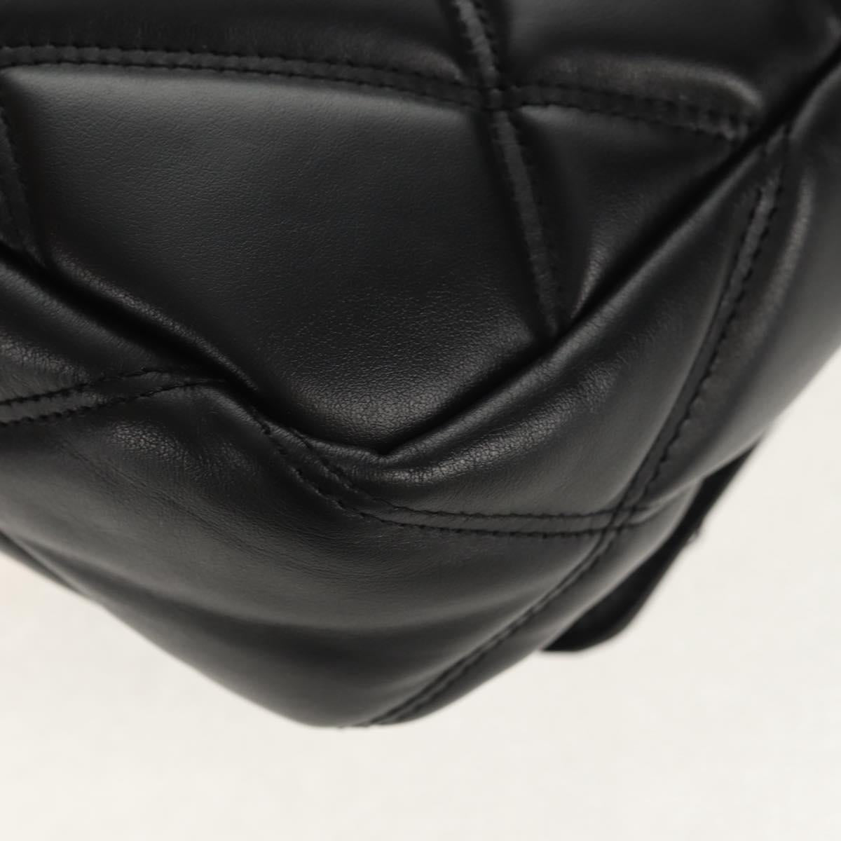 VERSACE Shoulder Bag Leather Black Gold Auth 148667V