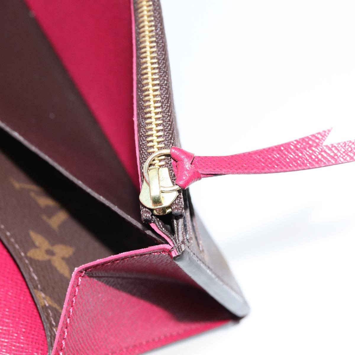 LOUIS VUITTON Monogram Portefeuille Emilie Wallet Pink M60697 LV Auth 148671