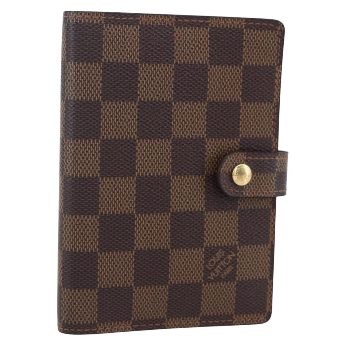 LOUIS VUITTON Damier Ebene Agenda PM Day Planner Cover R20700 LV Auth 148674
