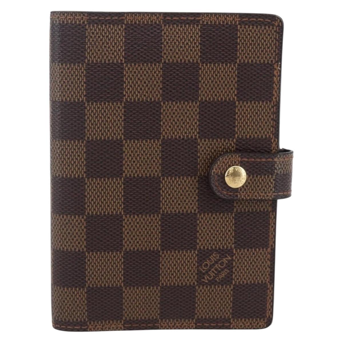 LOUIS VUITTON Damier Ebene Agenda PM Day Planner Cover R20700 LV Auth 148674