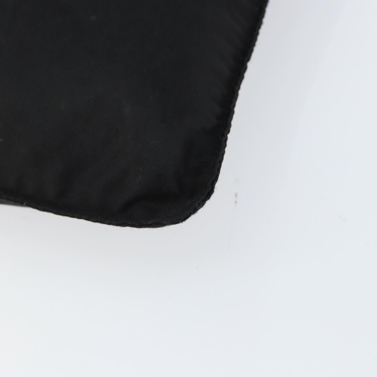 PRADA Shoulder Bag Nylon Black Silver Auth 148676