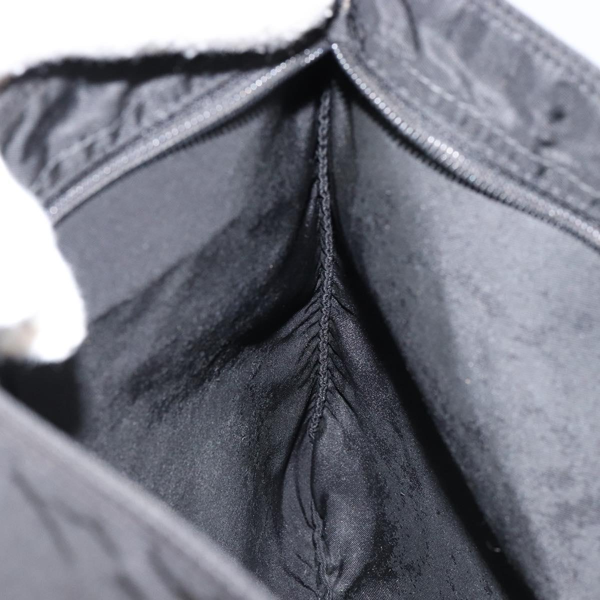 PRADA Shoulder Bag Nylon Black Silver Auth 148676