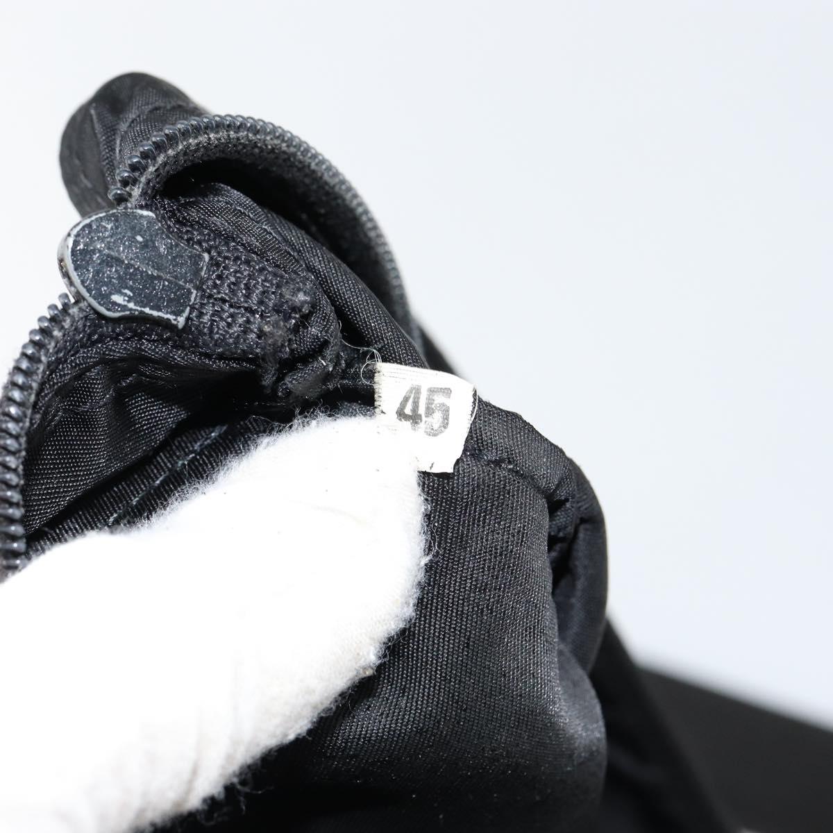 PRADA Shoulder Bag Nylon Black Silver Auth 148676