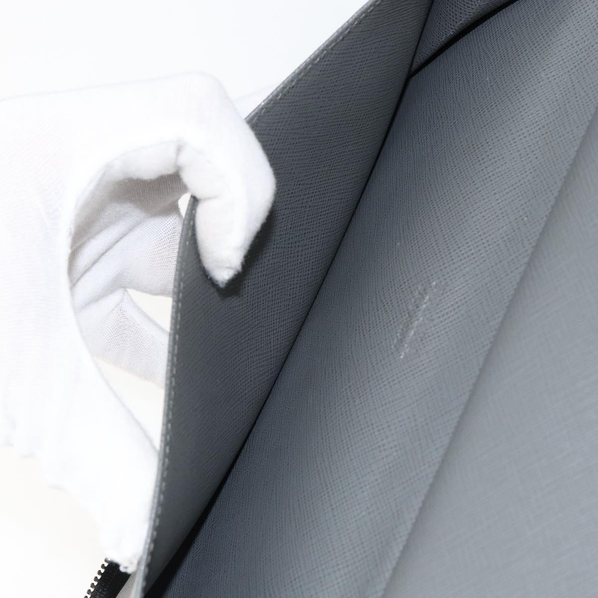 PRADA Round Wallet Safiano leather Black 2ML220 Auth 148677