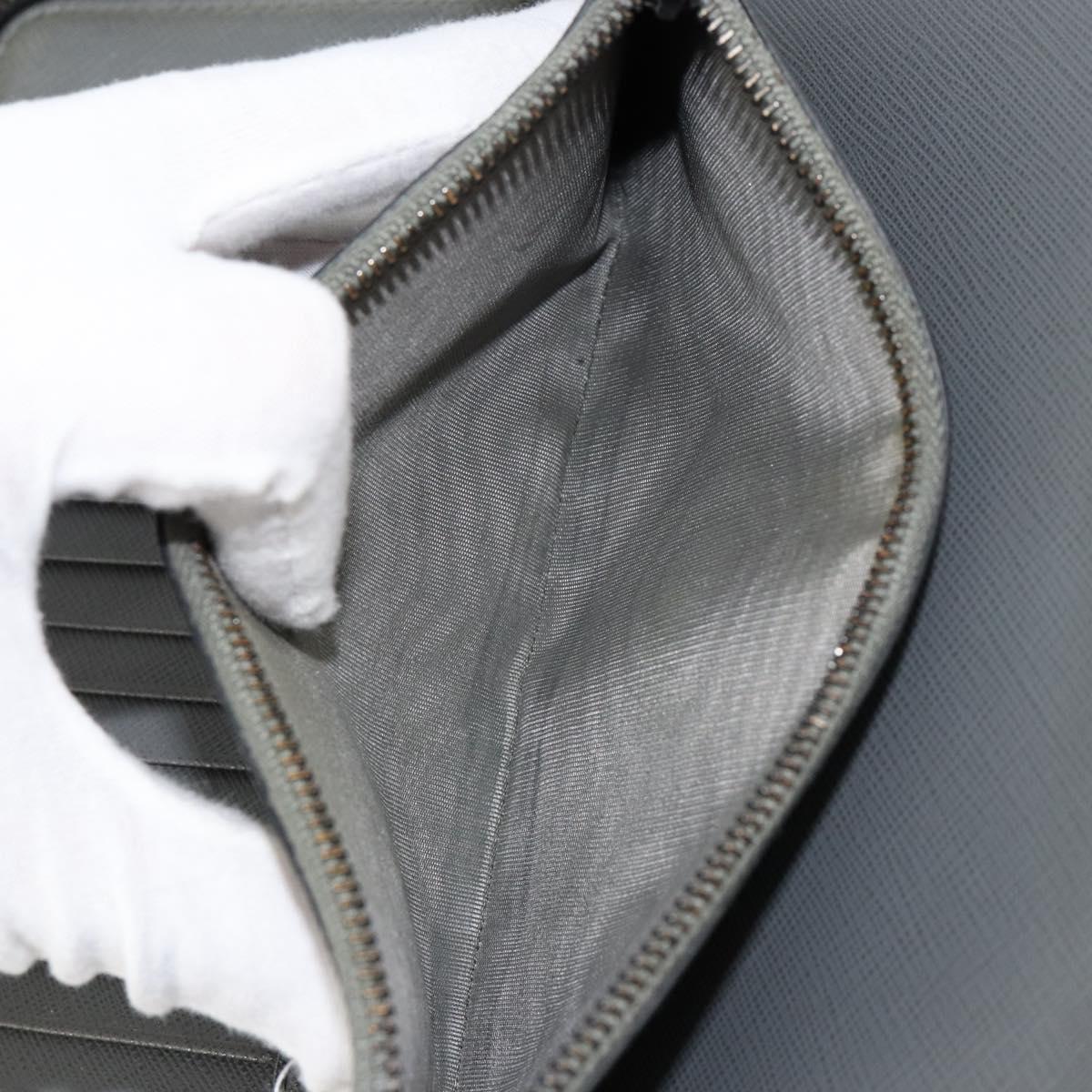 PRADA Round Wallet Safiano leather Black 2ML220 Auth 148677