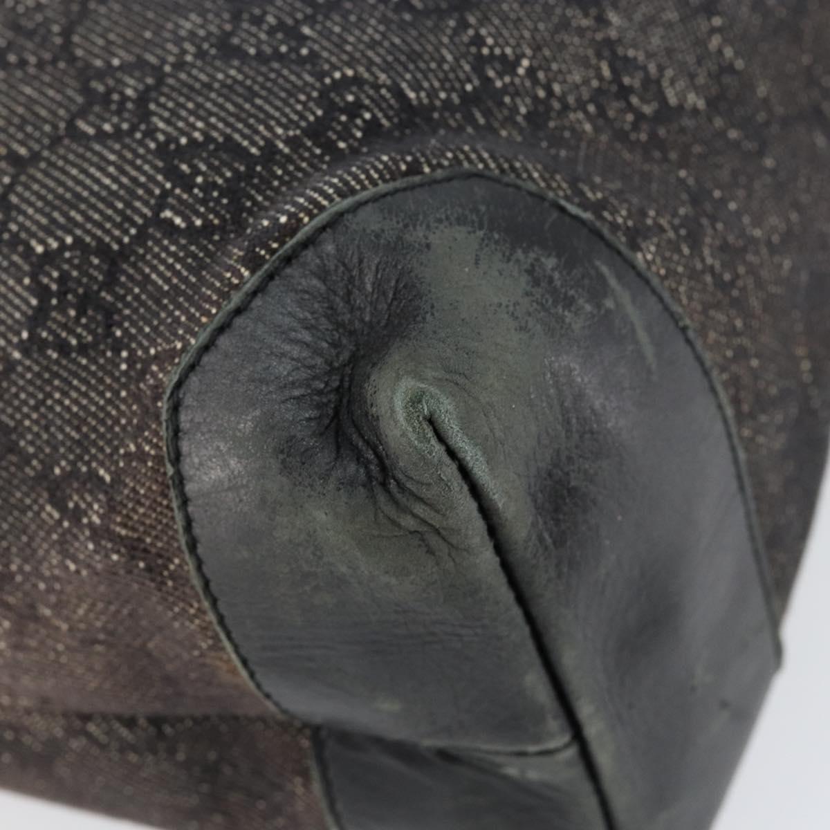 GUCCI GG Canvas Shoulder Bag Black Silver 34339 Auth 148680