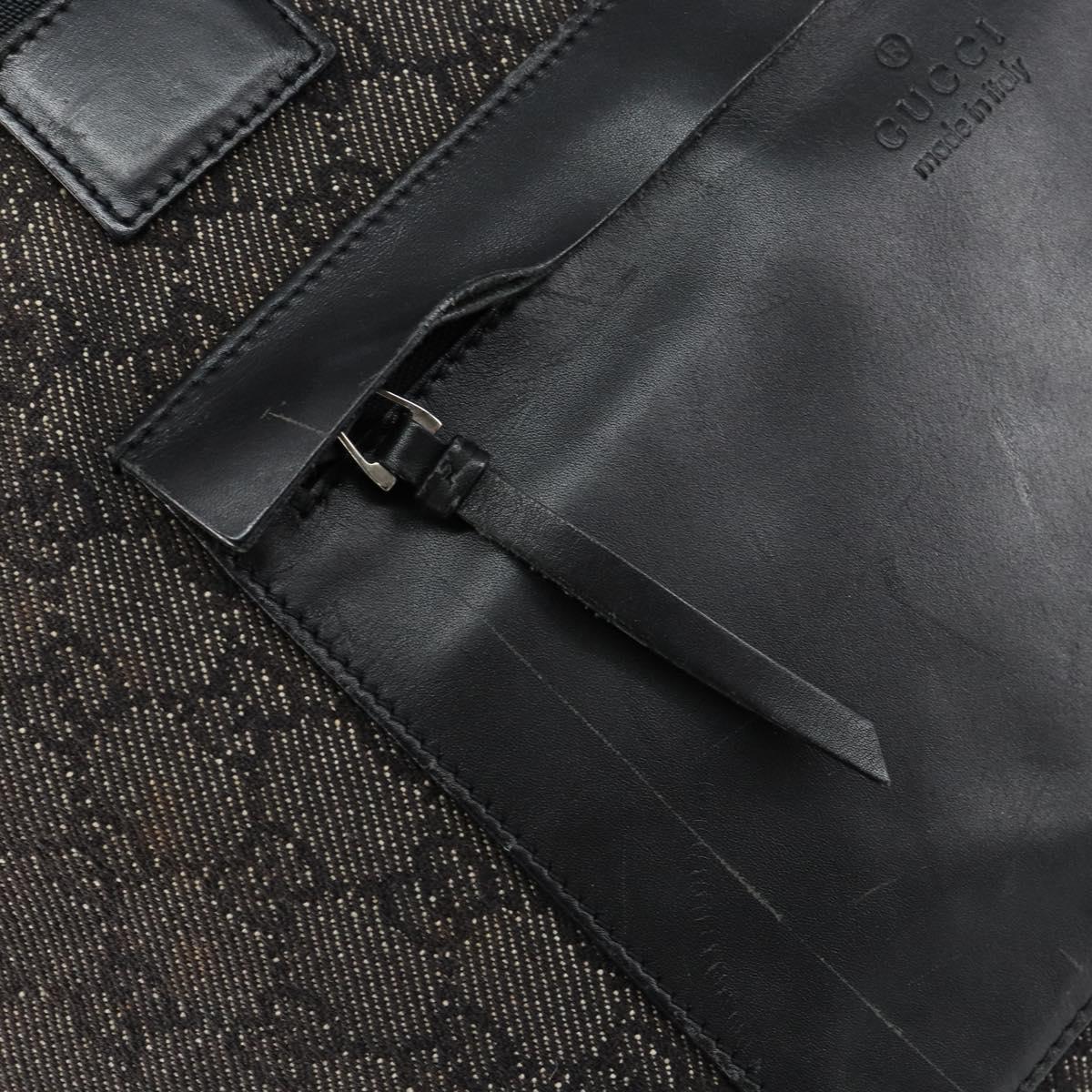 GUCCI GG Canvas Shoulder Bag Black Silver 34339 Auth 148680