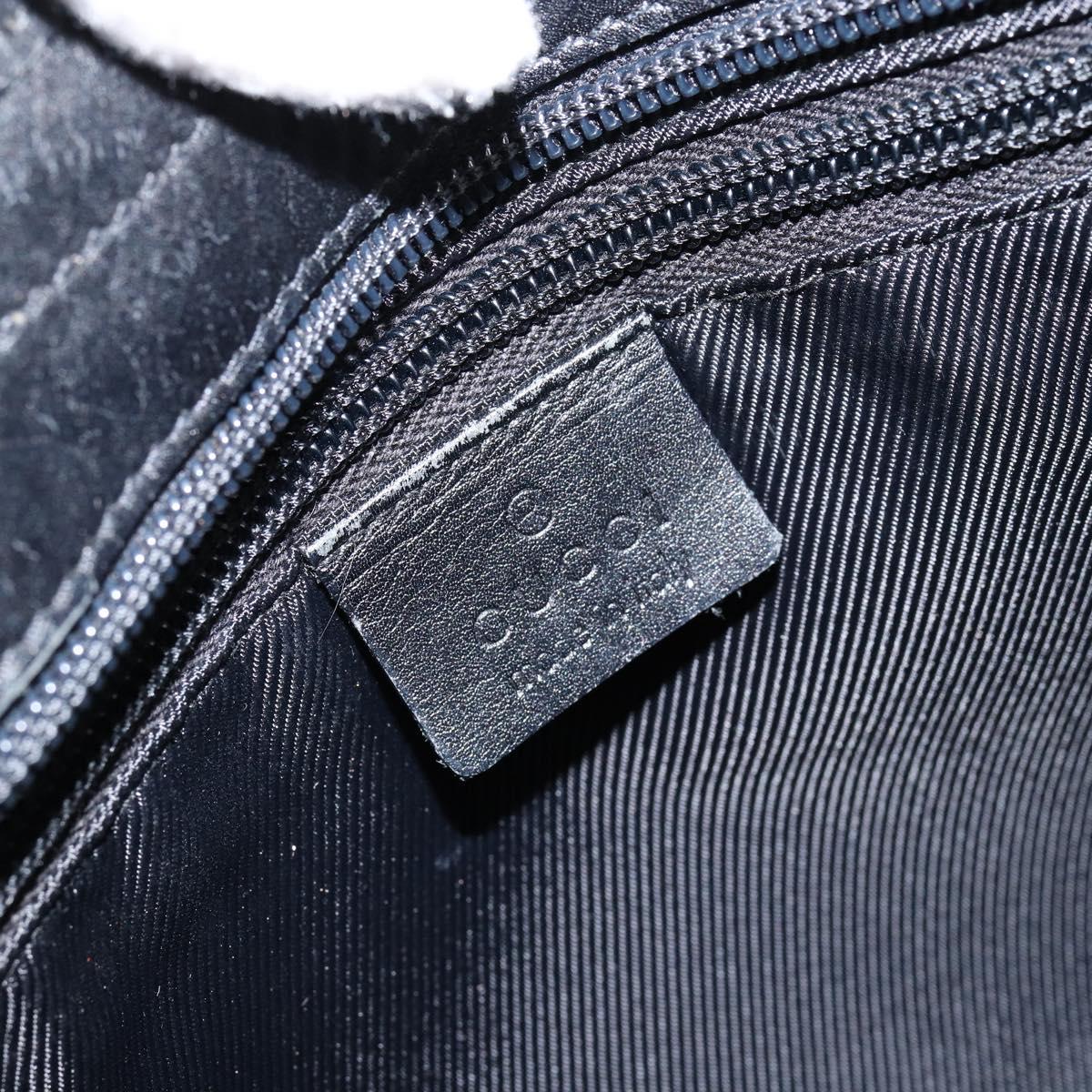 GUCCI GG Canvas Shoulder Bag Black Silver 34339 Auth 148680