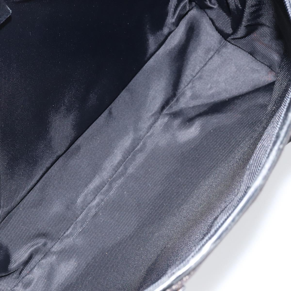 GUCCI GG Canvas Shoulder Bag Black Silver 34339 Auth 148680