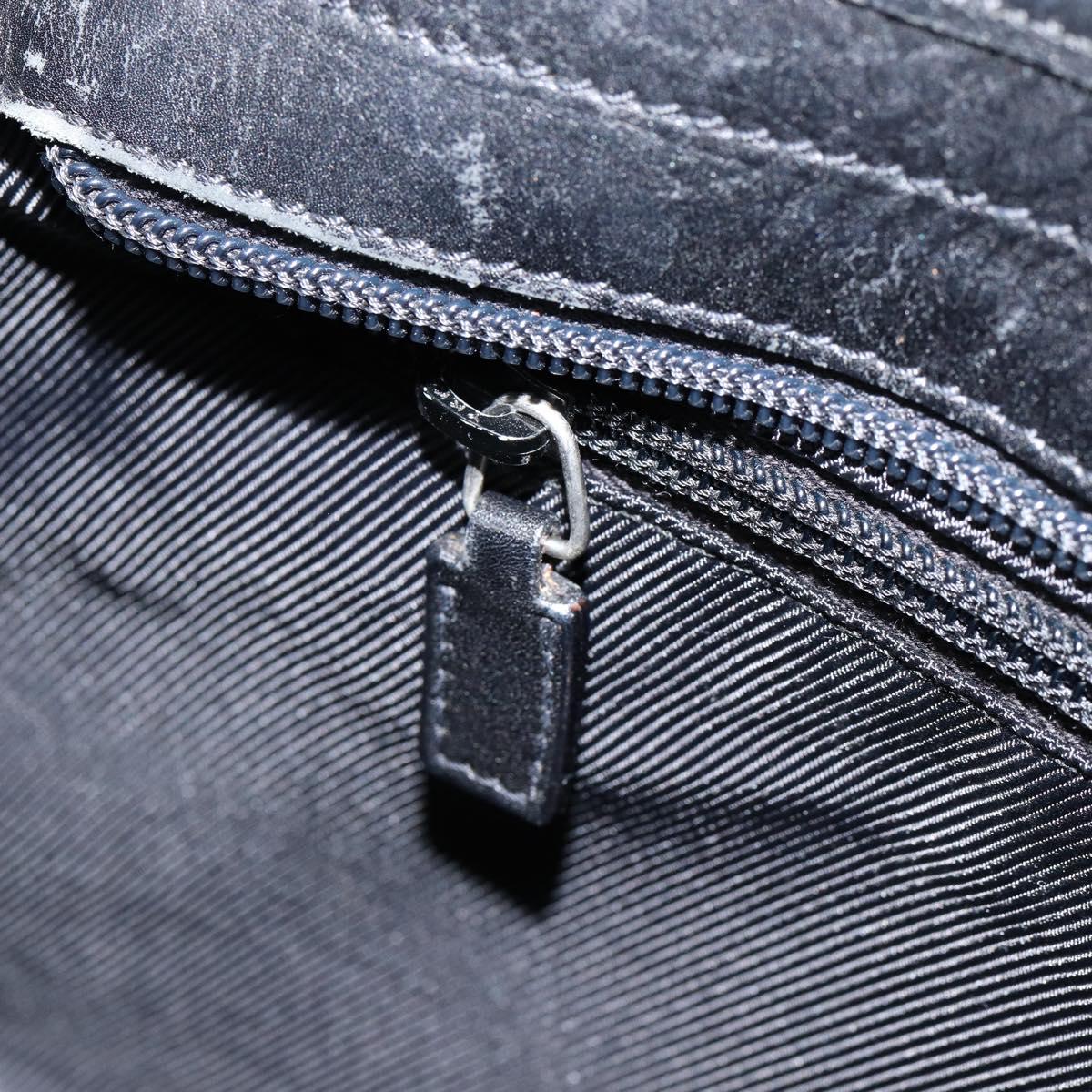 GUCCI GG Canvas Shoulder Bag Black Silver 34339 Auth 148680