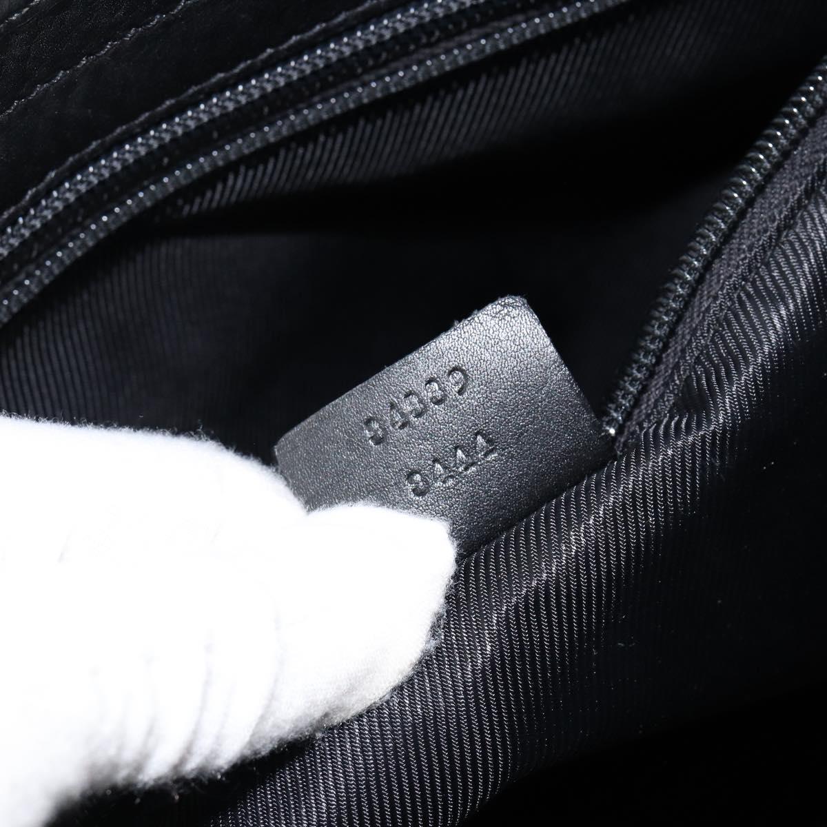 GUCCI GG Canvas Shoulder Bag Black Silver 34339 Auth 148680