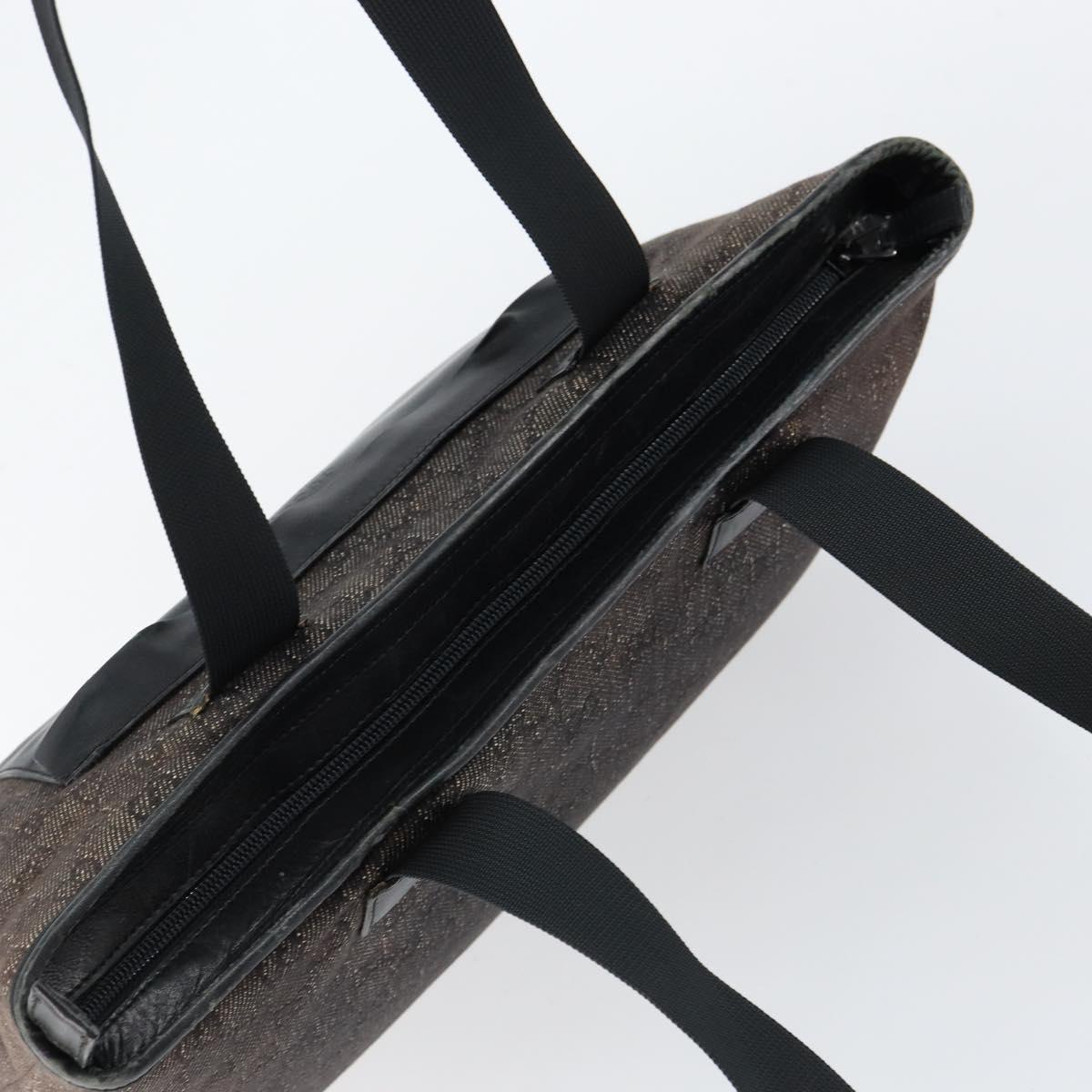 GUCCI GG Canvas Shoulder Bag Black Silver 34339 Auth 148680