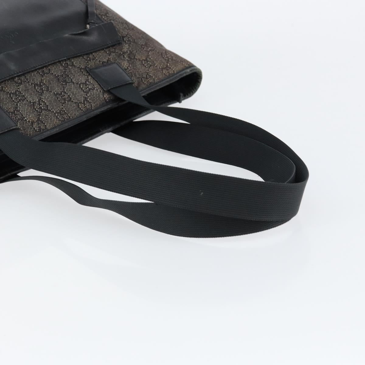 GUCCI GG Canvas Shoulder Bag Black Silver 34339 Auth 148680