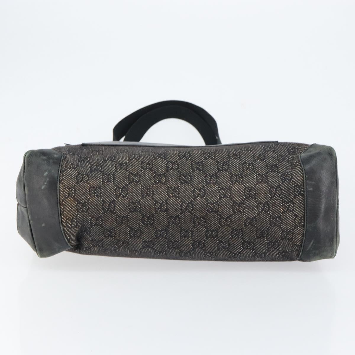 GUCCI GG Canvas Shoulder Bag Black Silver 34339 Auth 148680